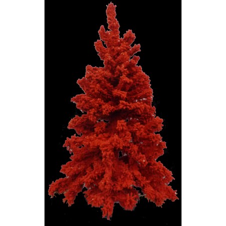 Sapin polyester floqué - rouge