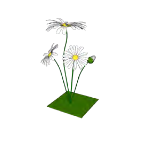 Trio de marguerites (3D) géantes