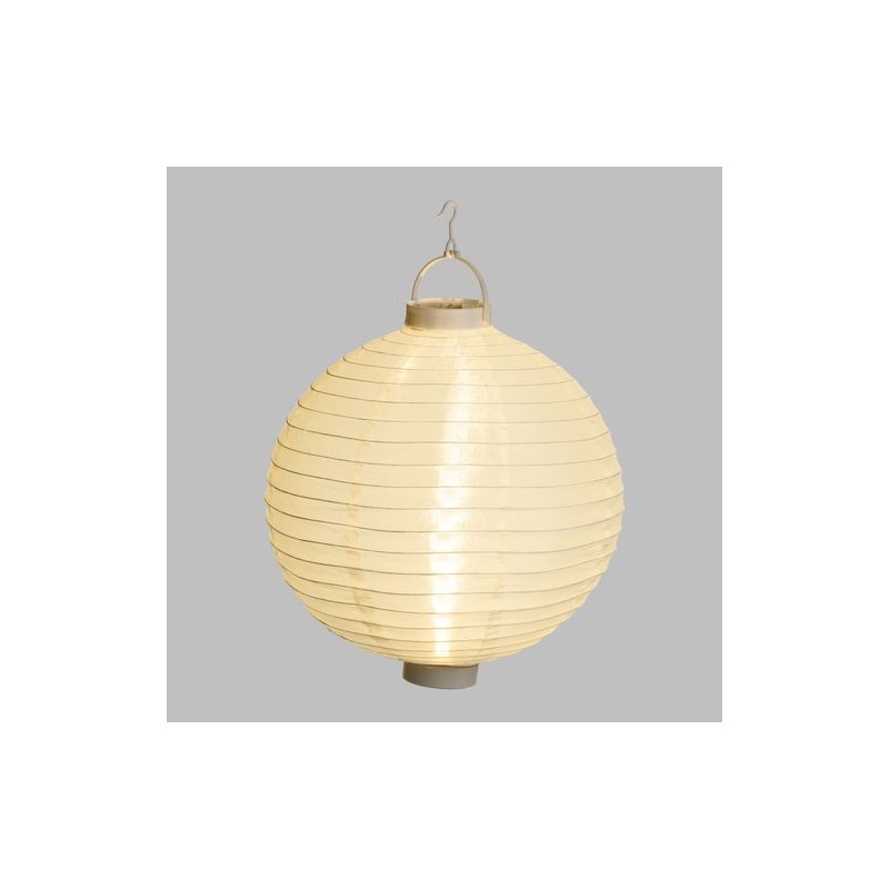 Lanterne Ronde Tissu Blanc LED BLANC CHAUD ø30cm